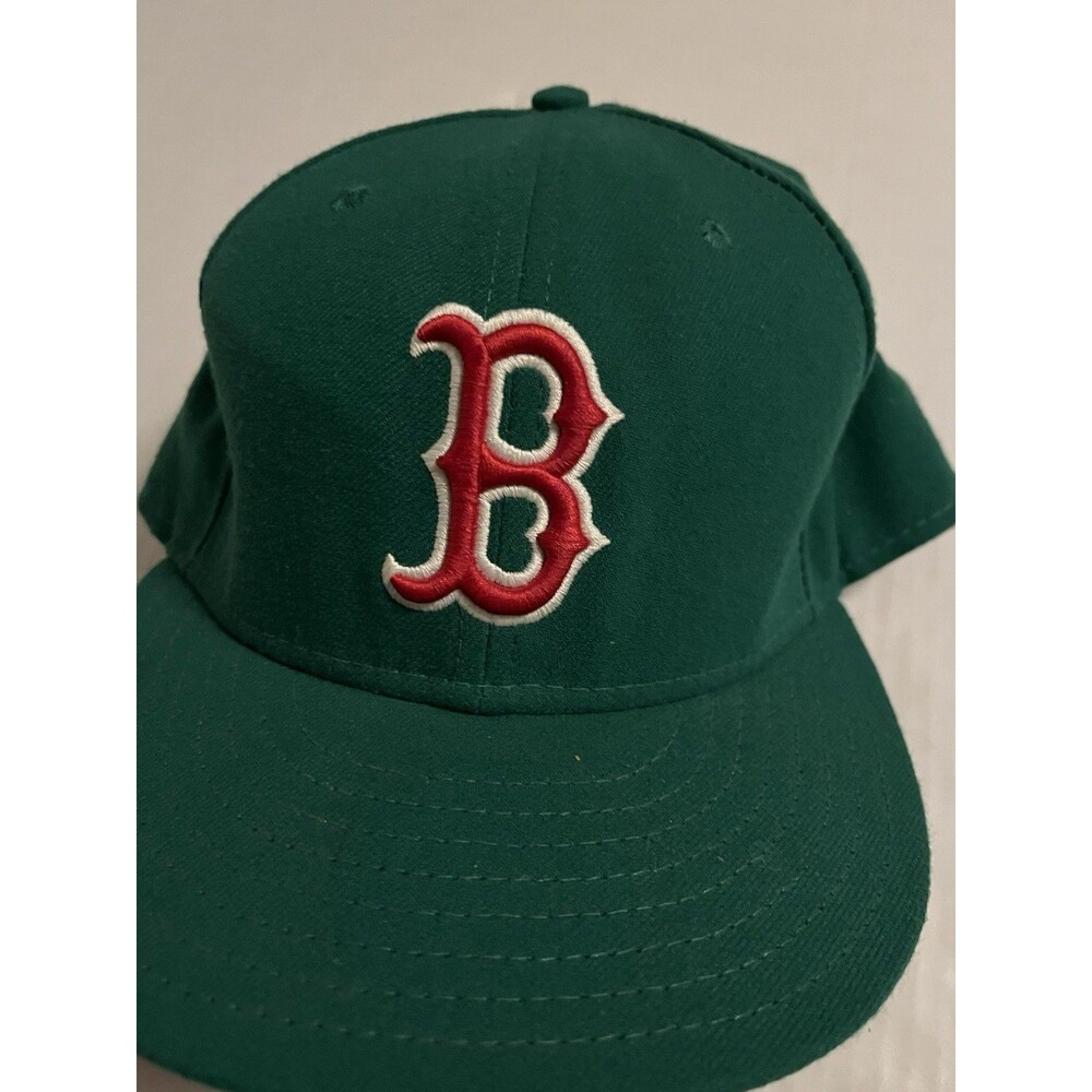New Era Boston Red Sox MLB Fitted Green VTG Y2K Hat 7 1/2 59Fifty St Patricks